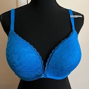 Aerie Blue Lace Hailey Plunge Bra size 38DD NWT